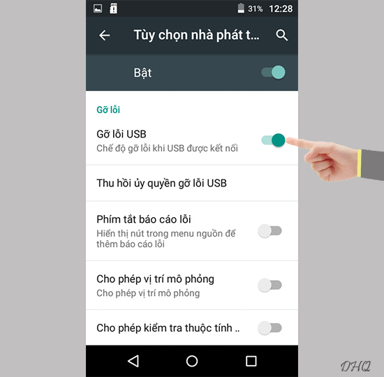 Bật gỡ lỗi USB